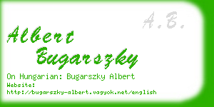 albert bugarszky business card